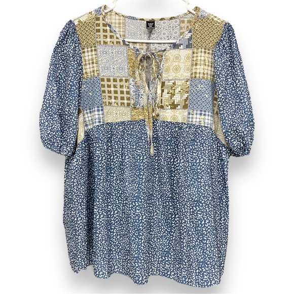 SHEIN Tops - Bohemian Patchwork Print Top 2X